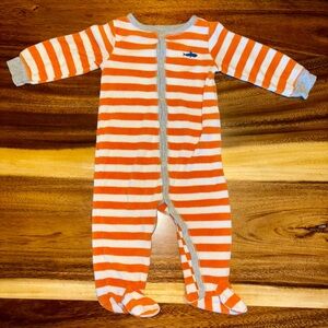 Carter's Orange and White Striped Footie One Piece
